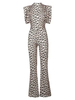 Sofy'S Chic Tuta jumpsuite maculata a maniche corte