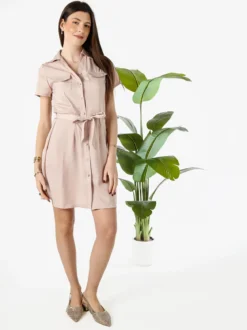 Solada Abito a camicia da donna con maniche corte e bottoni - khaki