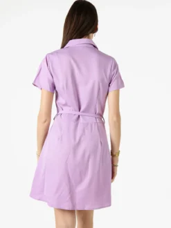 Solada Abito a camicia da donna con maniche corte e bottoni - lilla