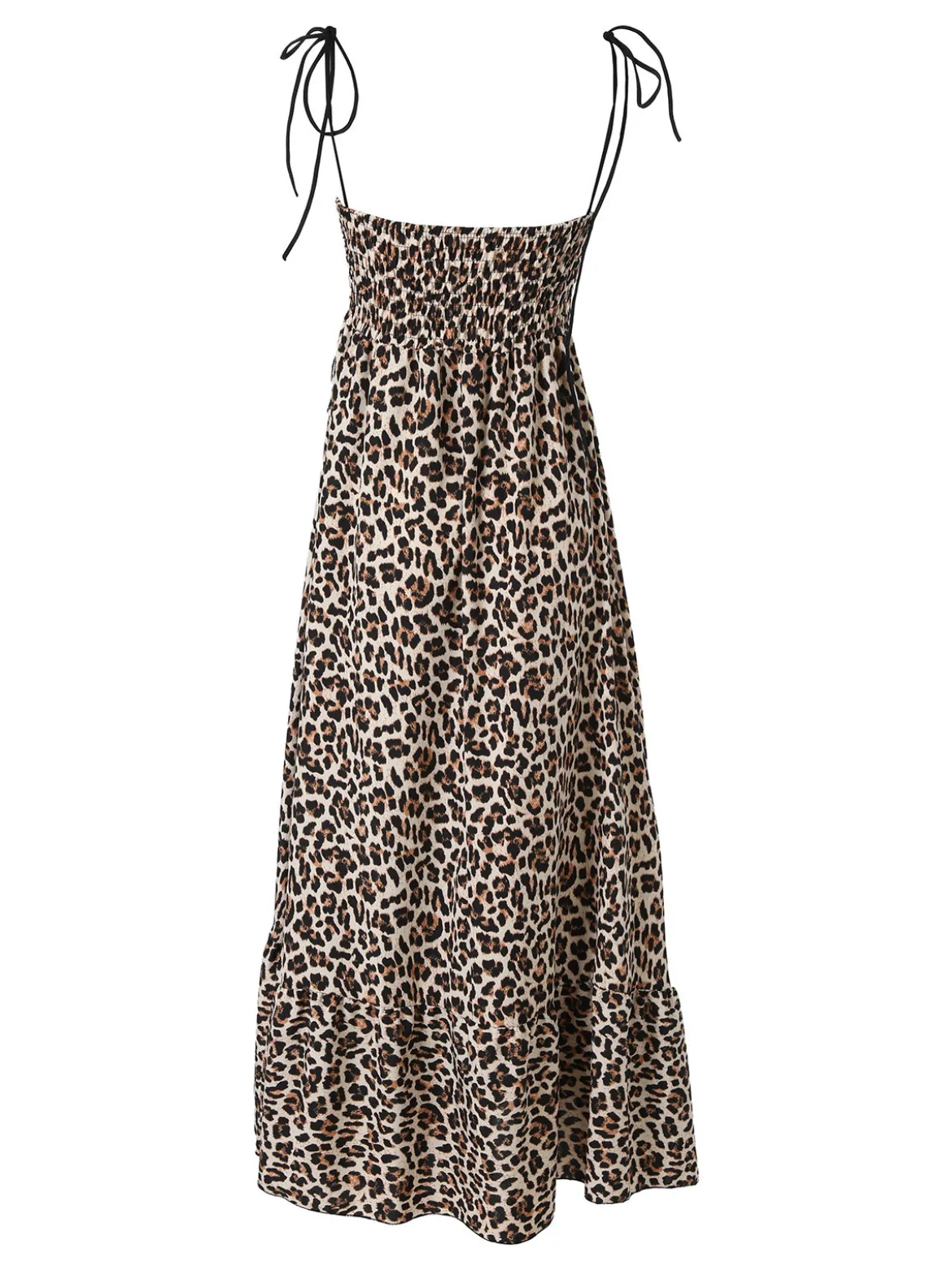 Solada Abito donna animalier con spalline sottili annodate - multicolore