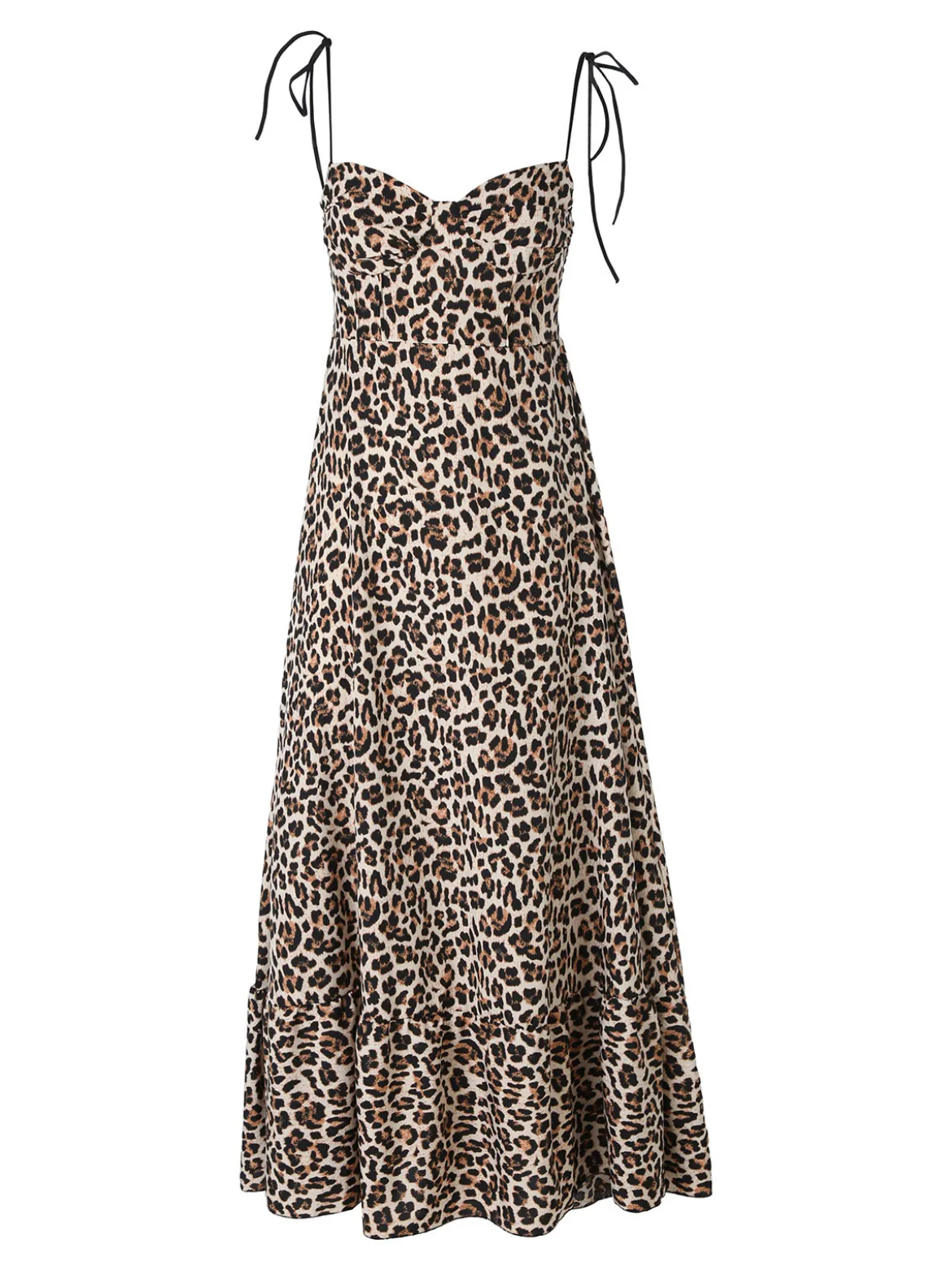 Solada Abito donna animalier con spalline sottili annodate - multicolore