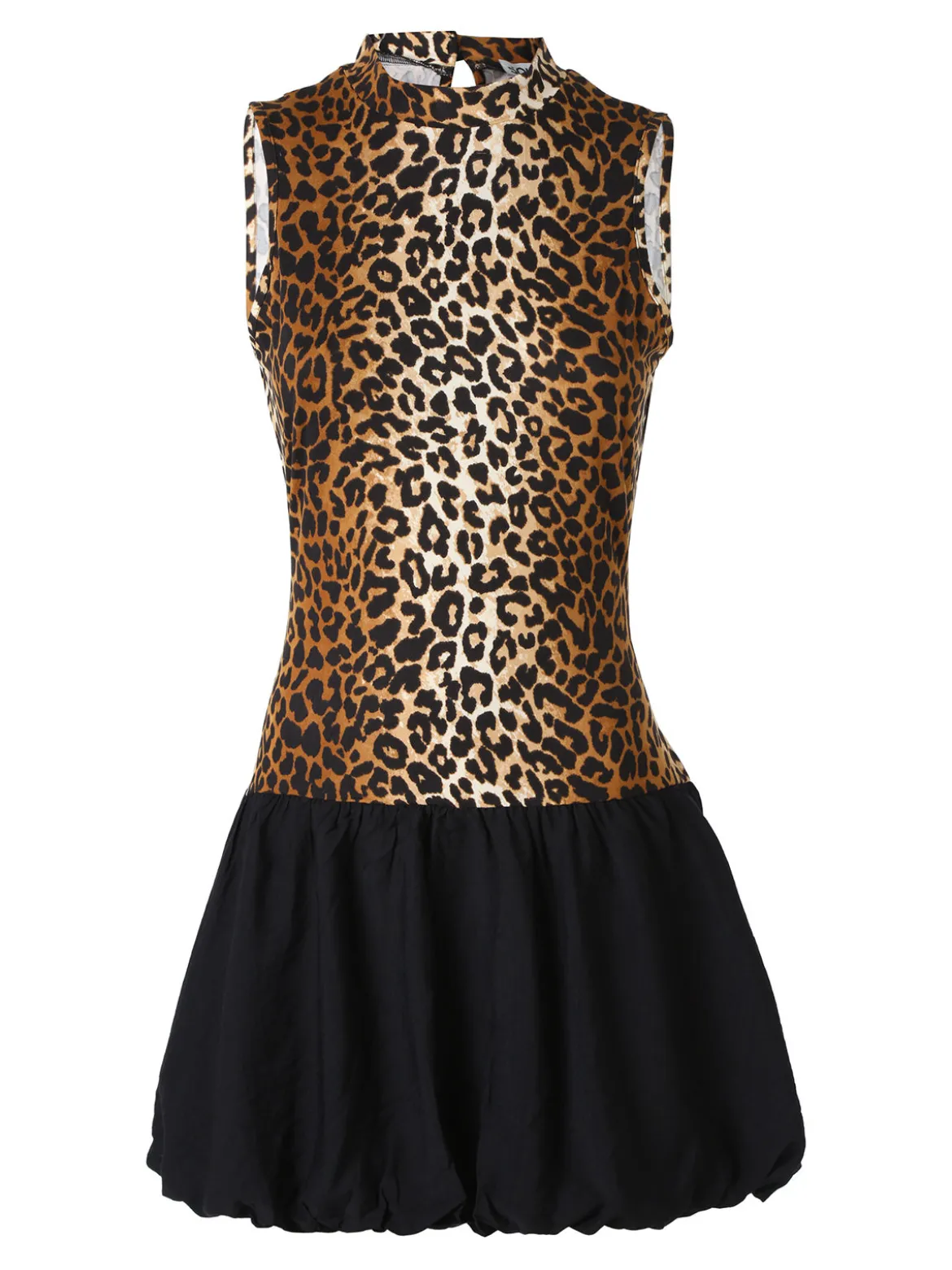 Solada Abito donna animalier senza maniche con gonna a palloncino - multicolore