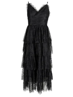 Solada Abito donna elegante in pizzo con balze