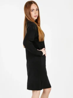 Solada Abito donna in maglia accollato - nero