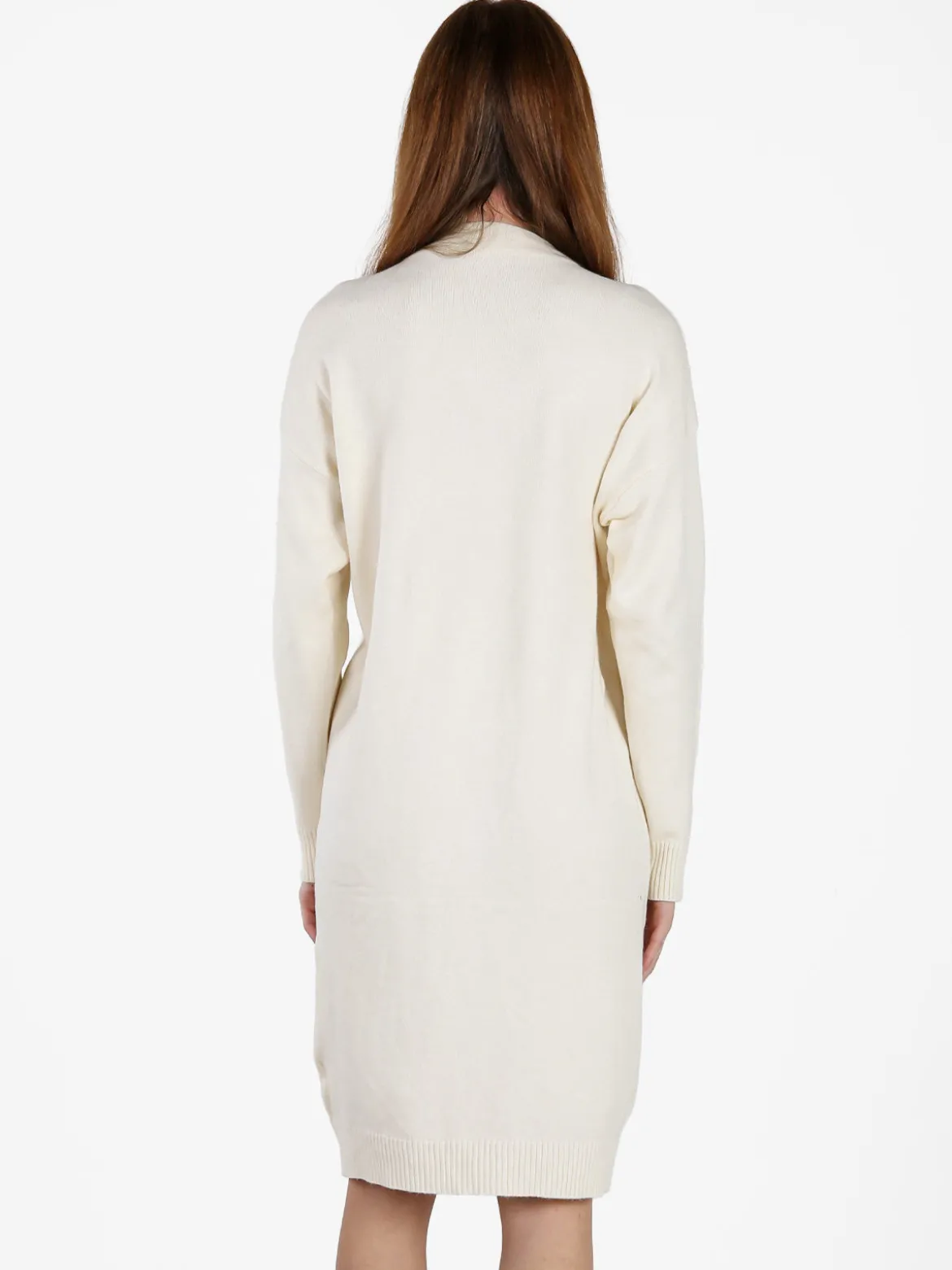 Solada Abito donna in maglia accollato - panna