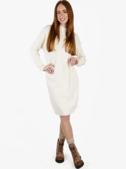 Solada Abito donna in maglia accollato - panna