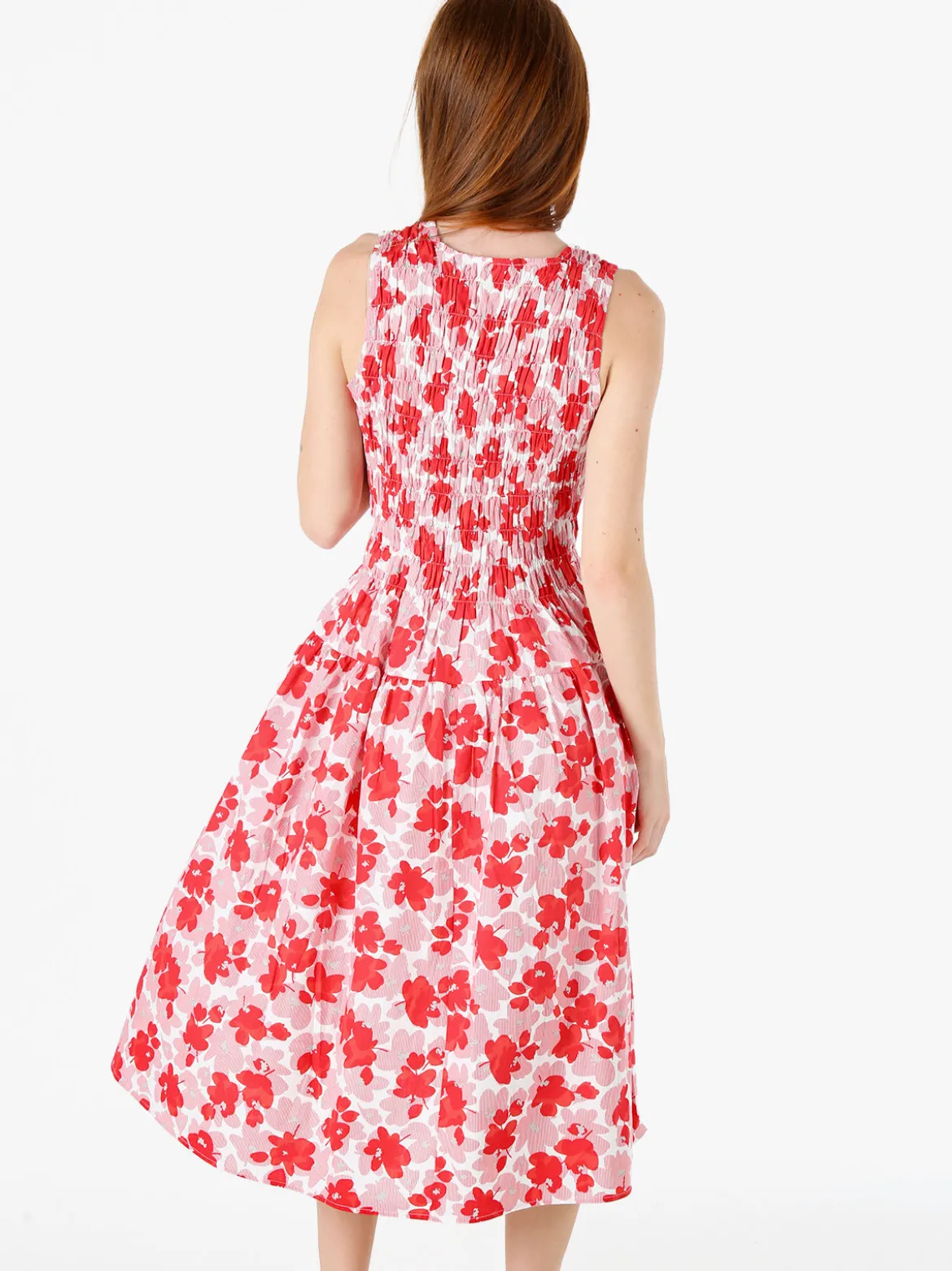 Solada Abito donna smanicato in cotone con stampe - rosso