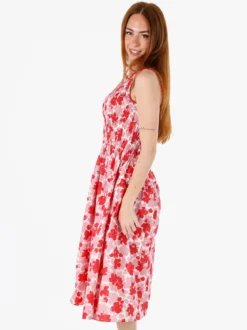Solada Abito donna smanicato in cotone con stampe - rosso
