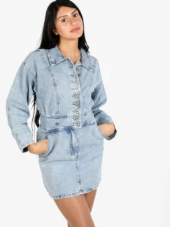 Solada Abito in jeans a maniche lunghe con bottoni