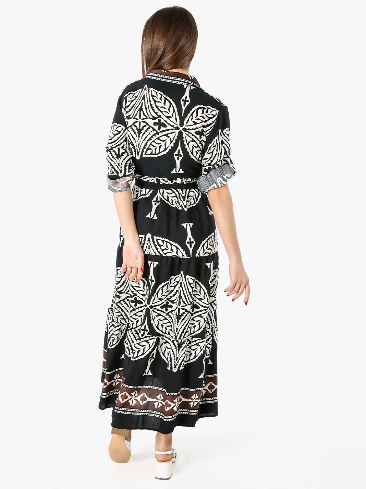 Solada Abito lungo da donna a camicia con stampe - nero