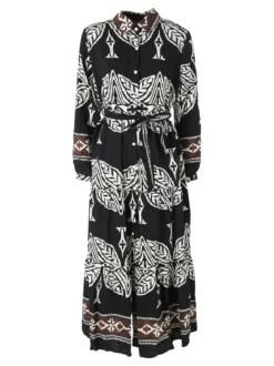 Solada Abito lungo da donna a camicia con stampe - nero