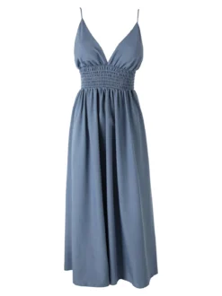 Solada Abito lungo da donna con spalline sottili e coppe imbottite - blu