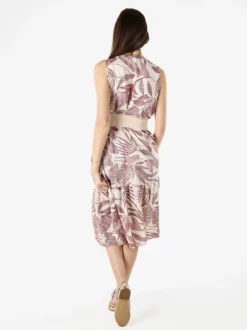 Solada Abito lungo da donna smanicato con stampe floreali - rosa