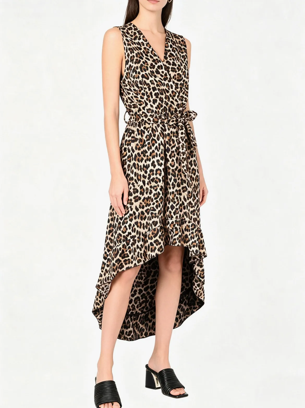 Solada Abito smanicato da donna animalier asimmetrico - multicolore
