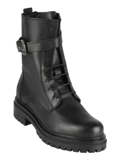 Solada Anfibi donna in pelle con lacci e zip