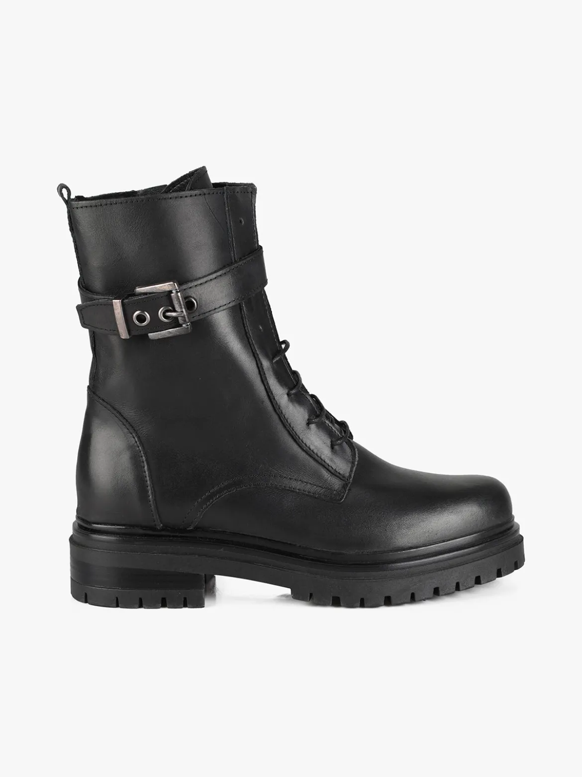 Solada Anfibi donna in pelle con lacci e zip