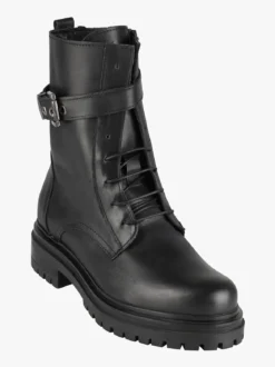 Solada Anfibi donna in pelle con lacci e zip