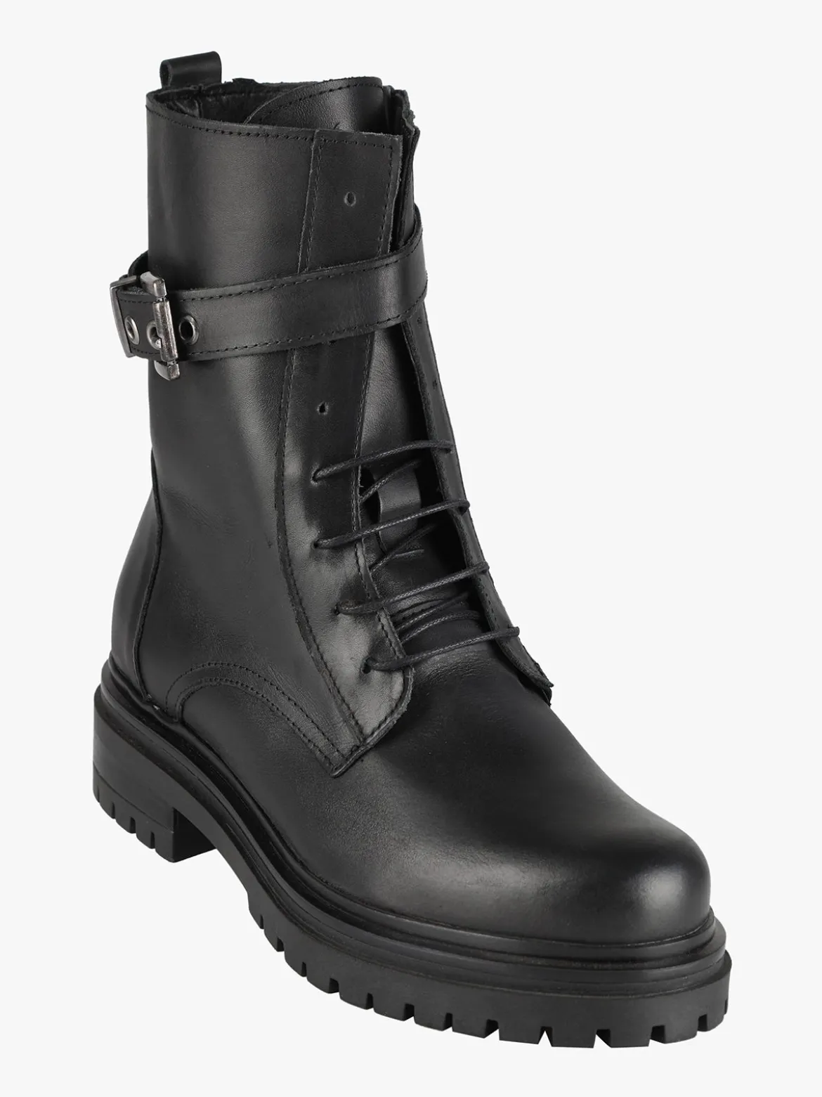 Solada Anfibi donna in pelle con lacci e zip