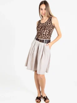 Solada Bermuda donna a gamba larga in cotone con cintura