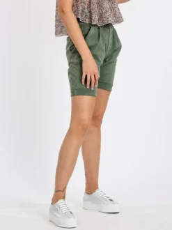 Solada Bermuda donna in cotone vita alta