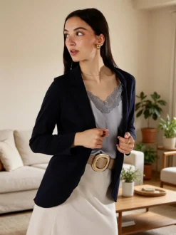 Solada Blazer donna aperto - blu scuro