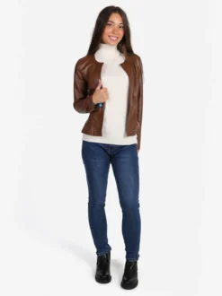 Solada Blazer donna aperto in ecopelle - marrone
