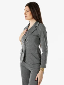 Solada Blazer donna con bottoni e stampa texture - grigio scuro
