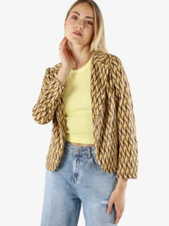 Solada Blazer donna con stampe geometriche - cammello