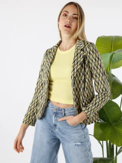 Solada Blazer donna con stampe geometriche - grigio