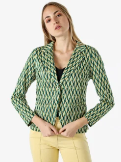 Solada Blazer donna con stampe geometriche - verde