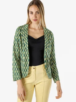 Solada Blazer donna con stampe geometriche - verde