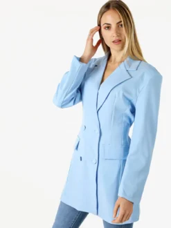 Solada Blazer donna elegante a doppiopetto - azzurro