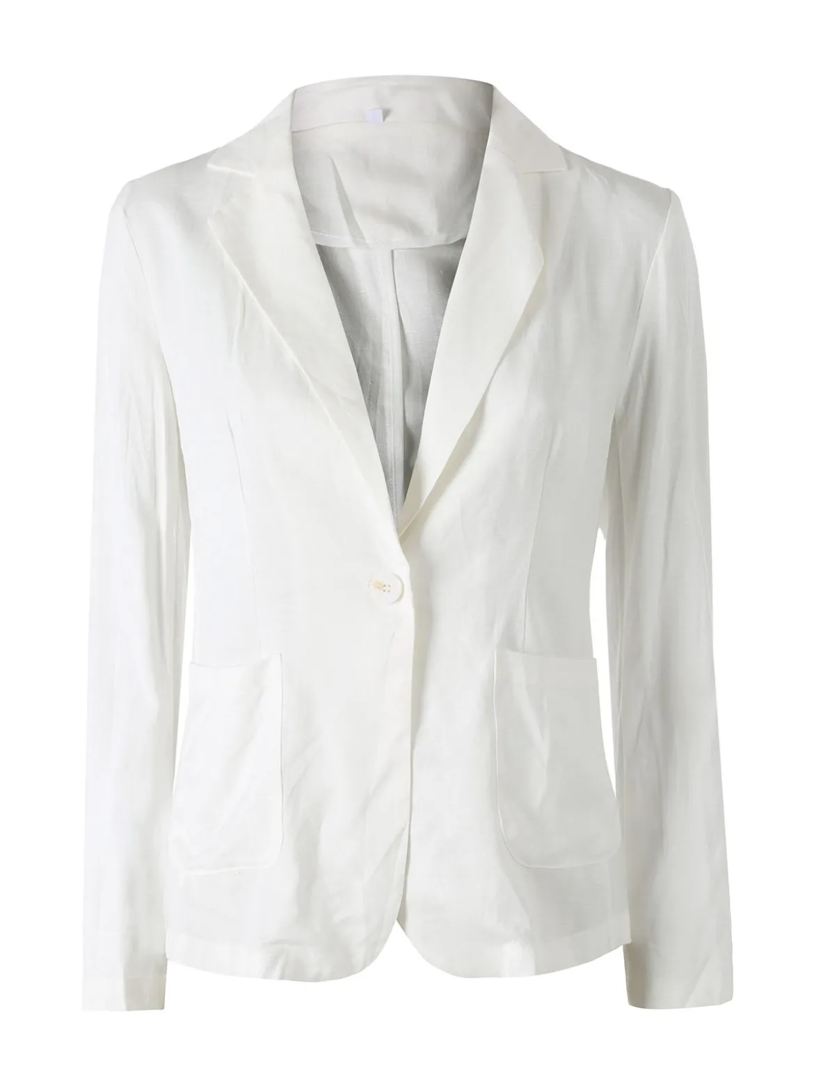 Solada Blazer donna in misto lino con bottone - bianco