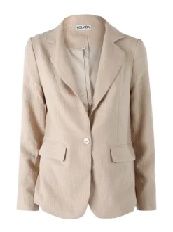 Solada Blazer donna in misto lino e viscosa - beige