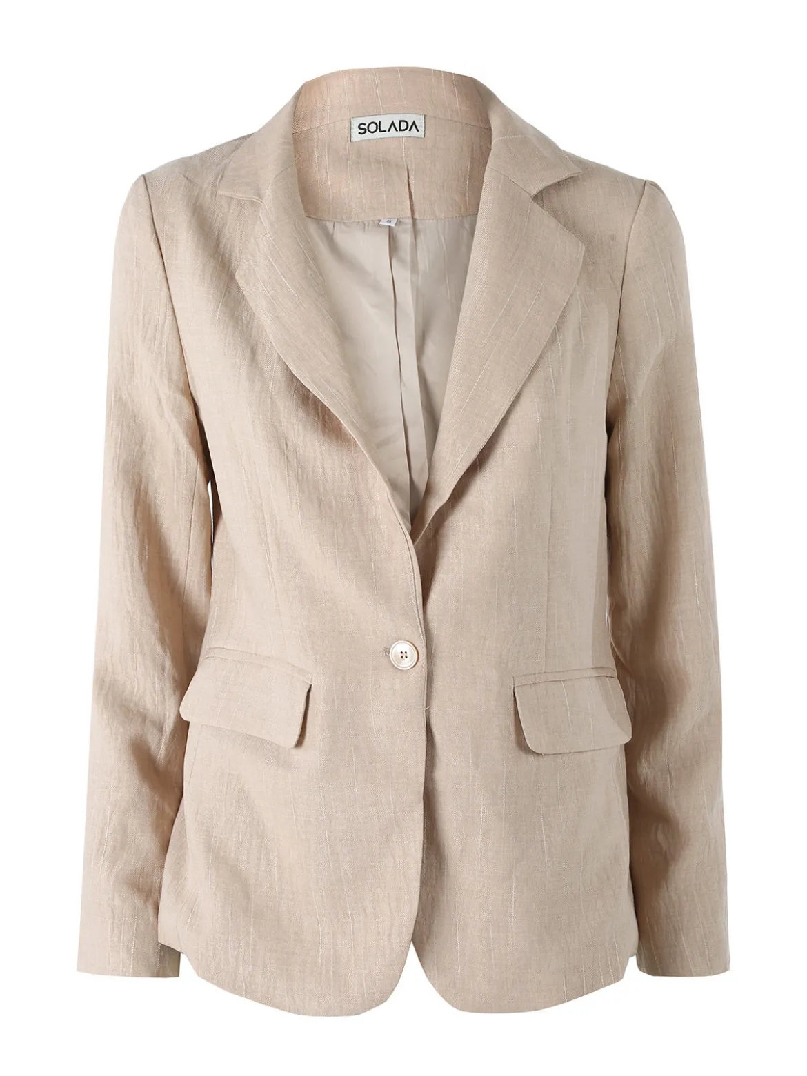 Solada Blazer donna in misto lino e viscosa - beige