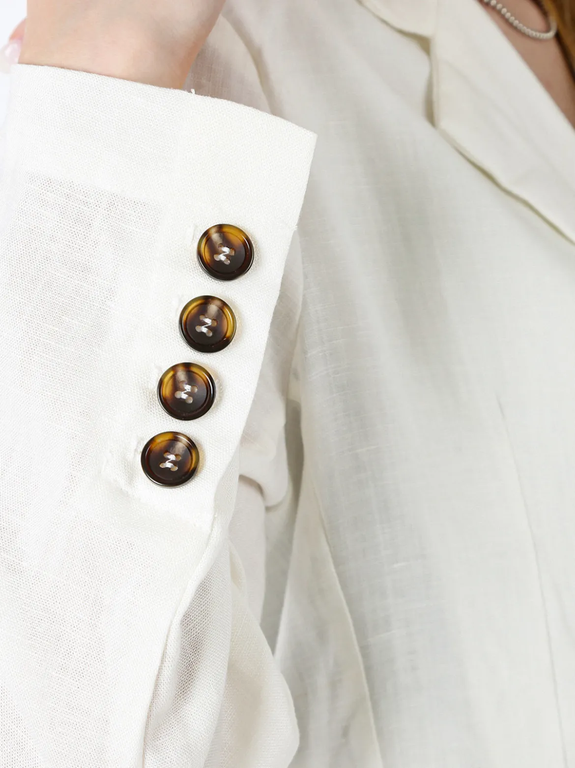 Solada Blazer donna in misto lino - panna