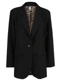 Solada Blazer donna oversize con interno animalier - multicolore