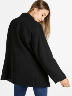 Solada Blazer donna oversize con interno animalier - nero