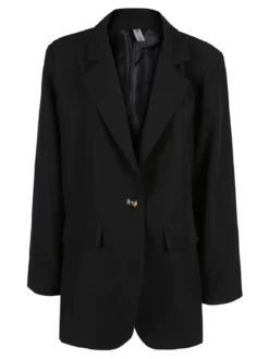 Solada Blazer donna oversize con interno animalier - nero