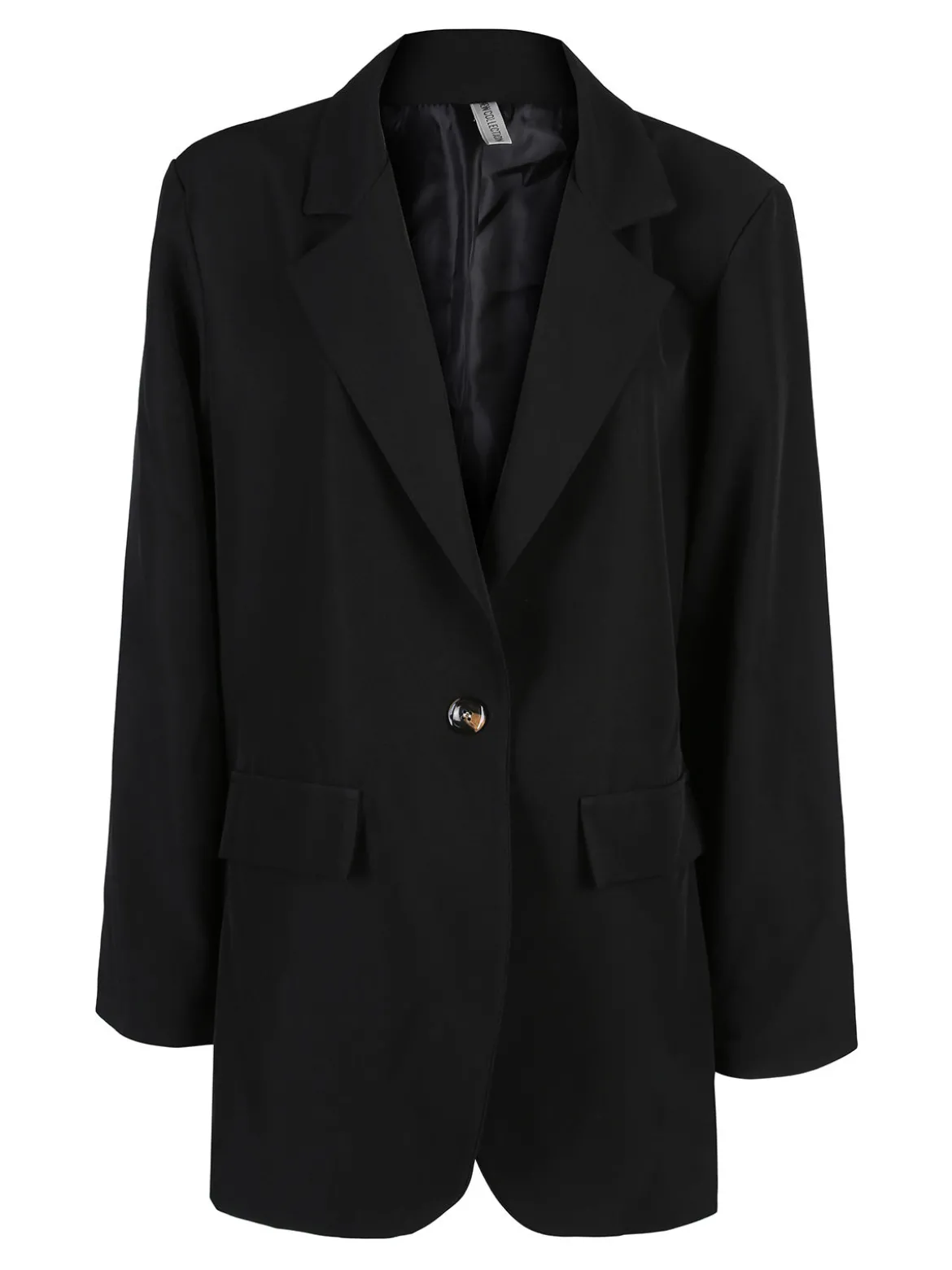 Solada Blazer donna oversize con interno animalier - nero