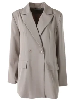 Solada Blazer oversize da donna con chiusura a doppiopetto - fango
