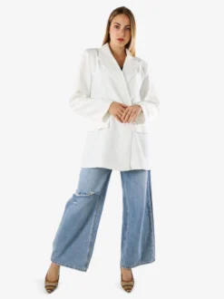 Solada Blazer oversize da donna con chiusura a doppiopetto - bianco