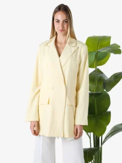 Solada Blazer oversize da donna con chiusura a doppiopetto - giallo