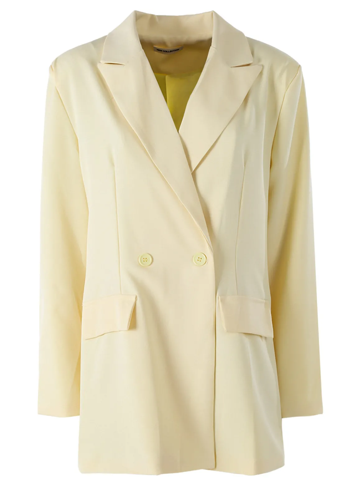 Solada Blazer oversize da donna con chiusura a doppiopetto - giallo
