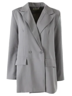 Solada Blazer oversize da donna con chiusura a doppiopetto - grigio