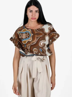 Solada Blusa donna a fantasia in cotone
