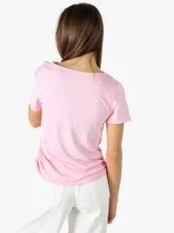 Solada Blusa donna a maniche corte con scollo a cascata - rosa