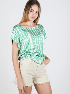 Solada Blusa donna a maniche corte con stampe