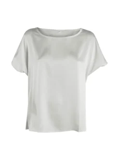Solada Blusa donna a maniche corte effetto raso