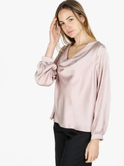 Solada Blusa donna a maniche lunghe con scollo a cascata